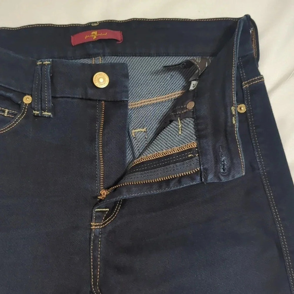 7 For All Mankind High Rise Skinny Jeans, Color Dark Wash Size 26 - Picture 6 of 14